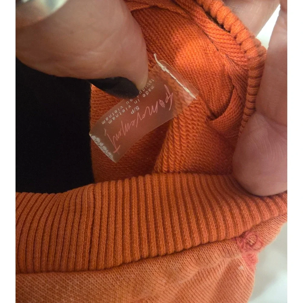 Free People Movement Hot Shot Set Orange Sleeveless Sweatshirt and Shorts Small